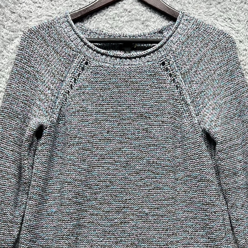 Talbots Sweater Womens LP Petite Blue Marbled Pullover Roll Neck Long Sleeve - Picture 2 of 9